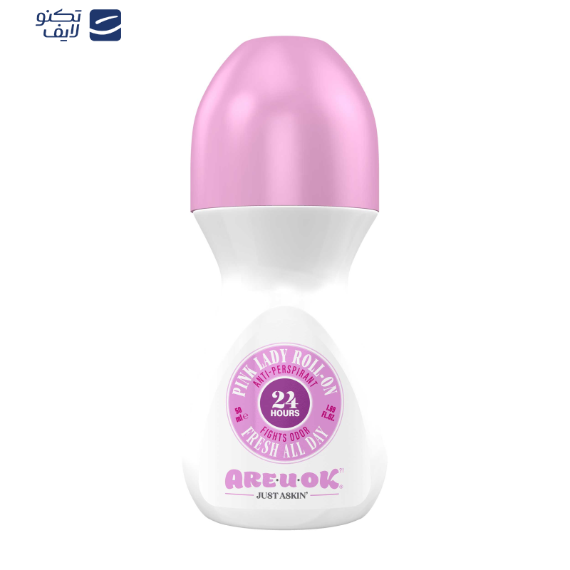رول ضد تعریق آر یو اوکی مدل pink lady roll-on حجم 50 میلی لیتر