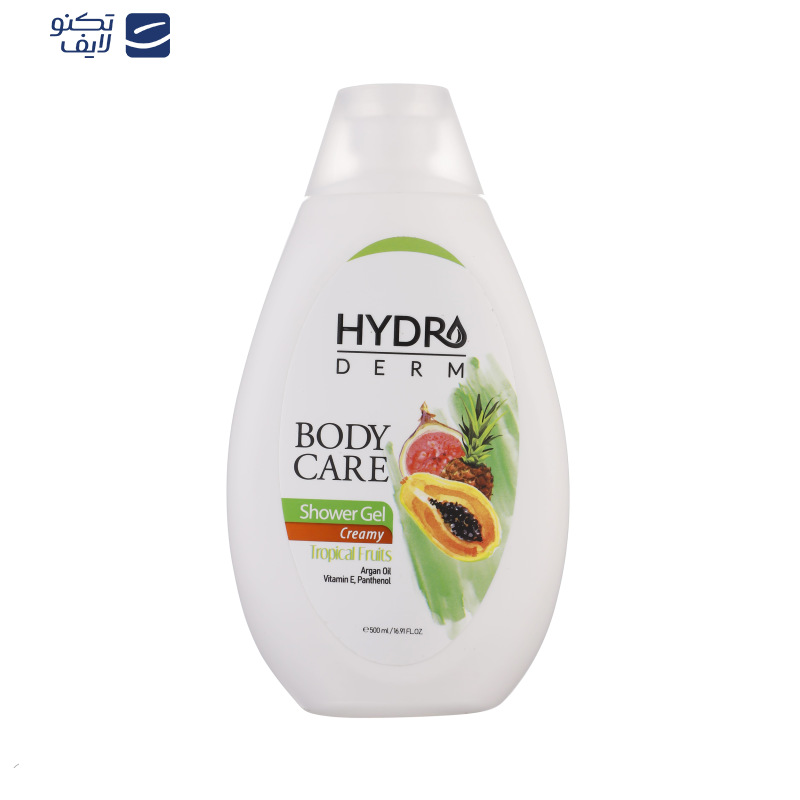 شامپو بدن کرمی هیدرودرم مدل Tropical Fruits مناسب انواع پوست حجم 500 میلی لیتر