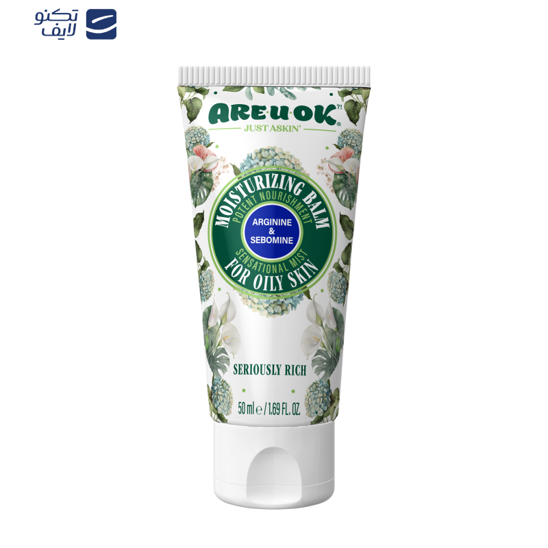 بالم مرطوبکننده آر یو اوکی مدل arginine and sebomine حجم 50 میلیلیتر بالم مرطوبکننده آر یو اوکی مدل arginine and sebomine حجم 50 میلیلیتر