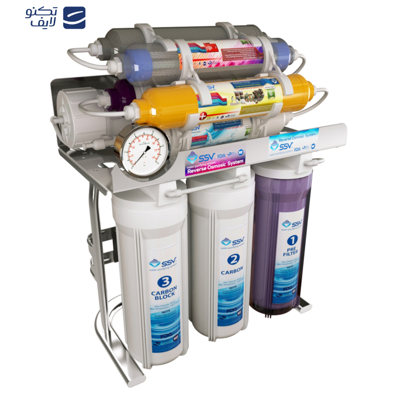دستگاه تصفیه آب اس اس وی مدل MaxSpring 2W X1000 به همراه شیر دوکاره و فیلتر تصفیه آب کد 01 بسته 3 عددی