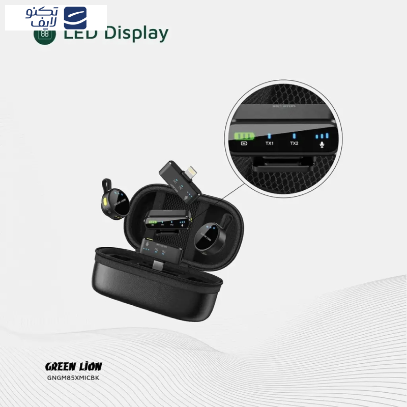 ست میکروفن بی سیم گرین لاین مدل GM-85X با درگاههای اتصال USB C ست میکروفن بی سیم گرین لاین مدل GM-85X با درگاههای اتصال USB C