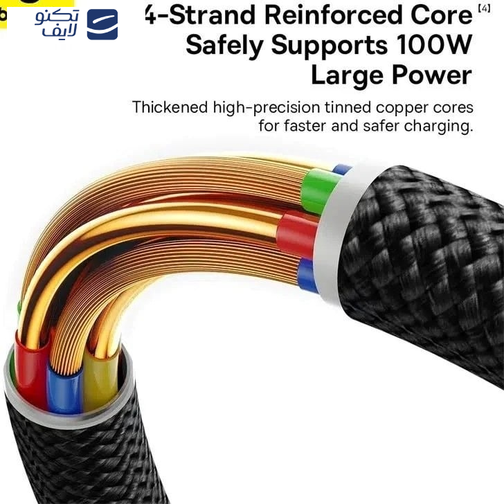 کابل USB-C بیسوس مدل BASEUS Dura Series 100W طول 1 متر کابل USB-C بیسوس مدل BASEUS Dura Series 100W طول 1 متر