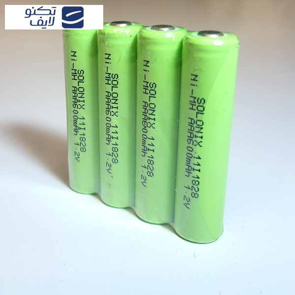 باتری نیم قلمی قابل شارژ سولونیکس مدل Ni-MH 600mAh FLAT مجموعه 4 عددی باتری نیم قلمی قابل شارژ سولونیکس مدل Ni-MH 600mAh FLAT مجموعه 4 عددی