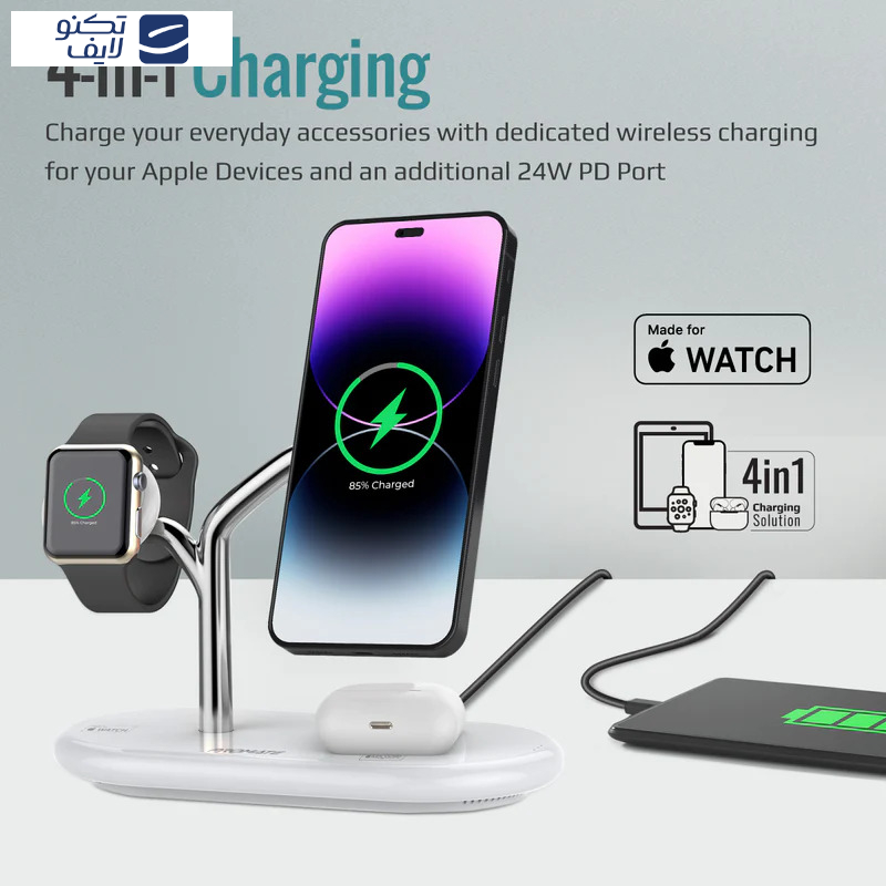 شارژر بی سیم پرومیت مدل SYNERGY.WHITE