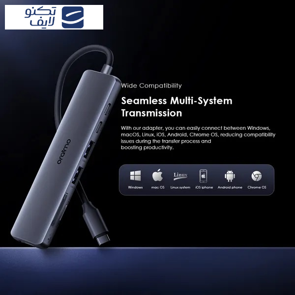 هاب 7 پورت USB-C اورایمو مدل PowerTrans هاب 7 پورت USB-C اورایمو مدل PowerTrans