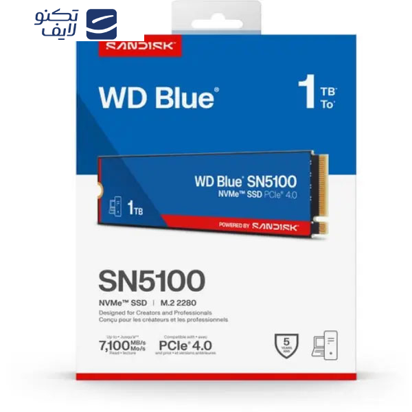 اس اس دی اینترنال PCIe Gen4 x4 وسترن دیجیتال مدل SN5100 ظرفیت 1 ترابایت اس اس دی اینترنال PCIe Gen4 x4 وسترن دیجیتال مدل SN5100 ظرفیت 1 ترابایت