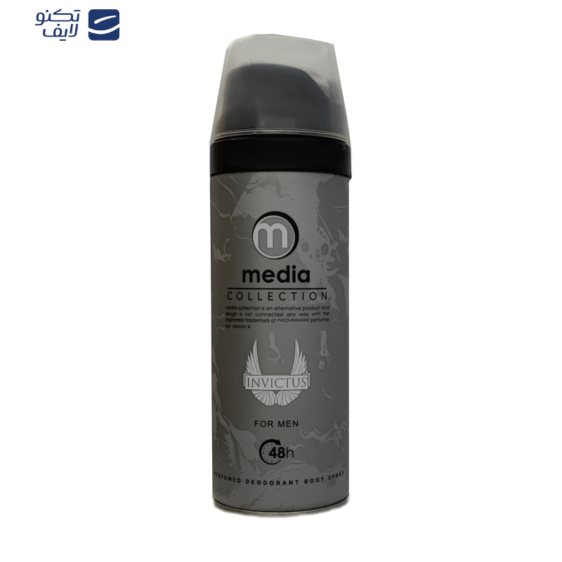 اسپری خوشبو کننده بدن مردانه مدیا مدل Invictus حجم 200 میلی لیتر