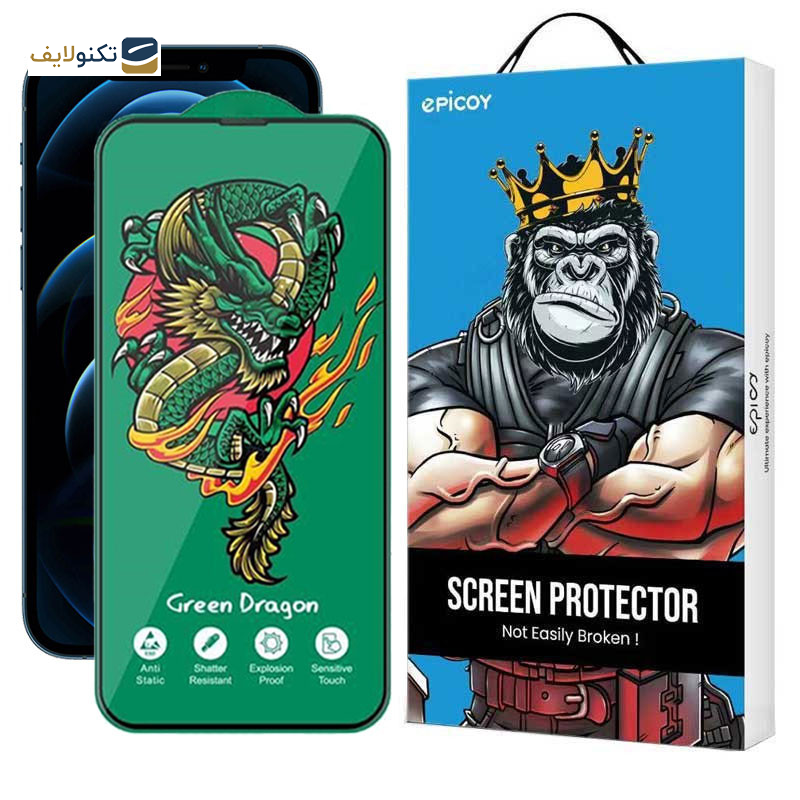 محافظ صفحه نمایش اپیکوی مدل Green Dragon ExplosionProof مناسب برای گوشی موبایل اپل iPhone 12 Pro Max محافظ صفحه نمایش اپیکوی مدل Green Dragon ExplosionProof مناسب برای گوشی موبایل اپل iPhone 12 Pro Max