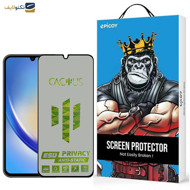 محافظ صفحه نمایش اِپیکوی مدل  Cactus-ESD-Privacy مناسب برای گوشی موبایل سامسونگ Galaxy A34 5G محافظ صفحه نمایش اِپیکوی مدل  Cactus-ESD-Privacy مناسب برای گوشی موبایل سامسونگ Galaxy A34 5G