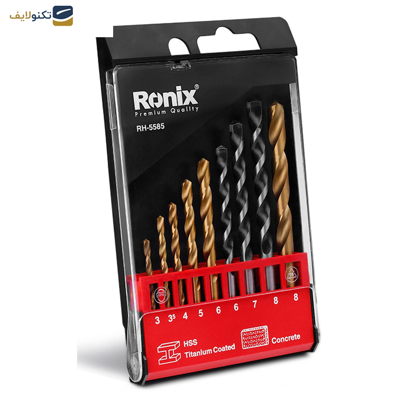 مجموعه 9 عددی مته رونیکس مدل RH-5585 مجموعه 9 عددی مته رونیکس مدل RH-5585