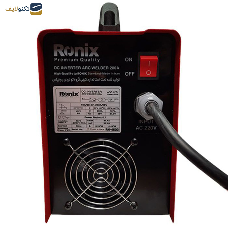 اینورتر جوشکاری 200 آمپر رونیکس مدل RON-4602  اینورتر جوشکاری 200 آمپر رونیکس مدل RON-4602