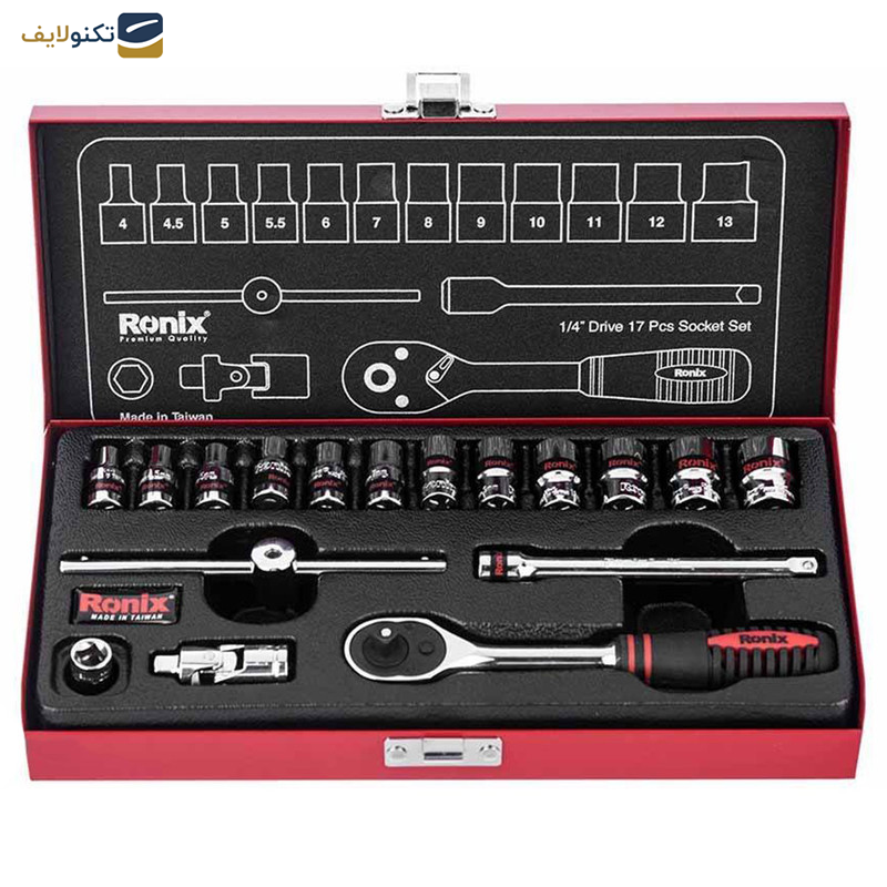 مجموعه 17 عددی آچار و سری بکس رونیکس مدل RH-2617 مجموعه 17 عددی آچار و سری بکس رونیکس مدل RH-2617