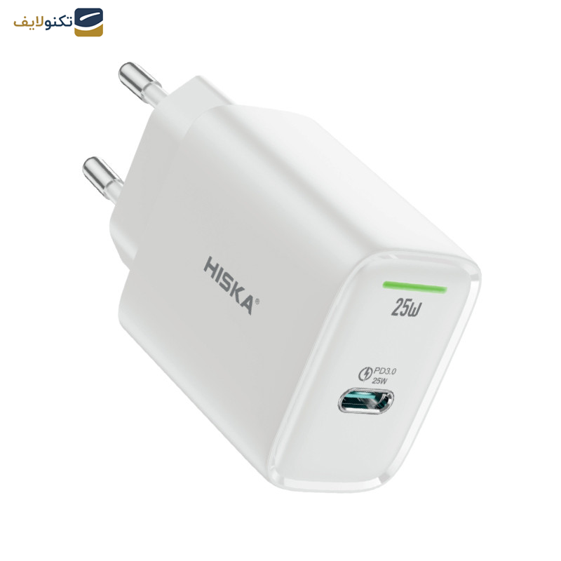 شارژر دیواری 25 وات هیسکا مدل H-118 GAN به همراه کابل USB-C شارژر دیواری 25 وات هیسکا مدل H-118 GAN به همراه کابل USB-C