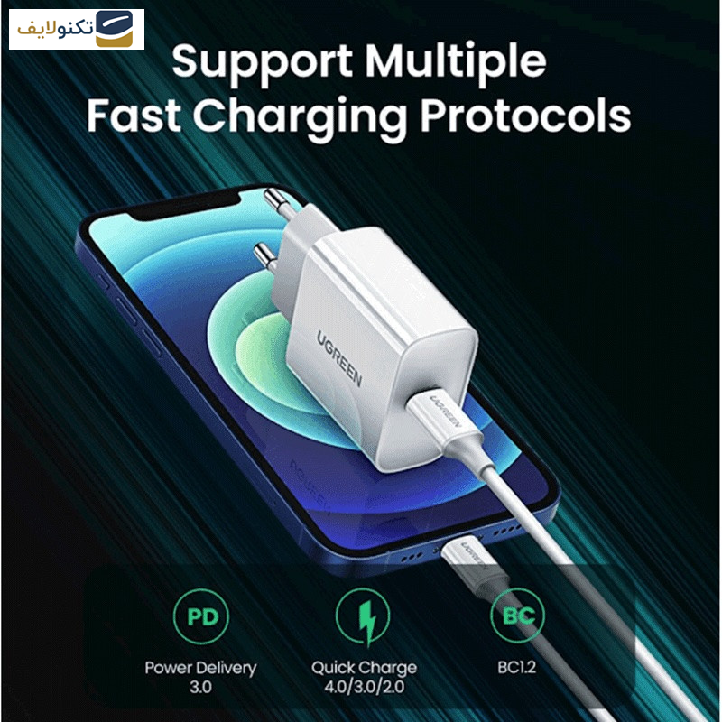 شارژر دیواری 20 وات یوگرین مدل 60450 شارژر دیواری 20 وات یوگرین مدل 60450