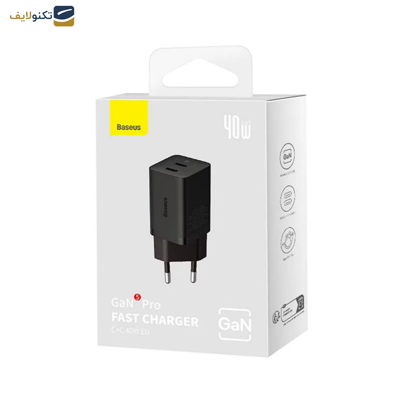 شارژر دیواری 40 وات بیسوس مدل GaN 5 Pro شارژر دیواری 40 وات بیسوس مدل GaN 5 Pro