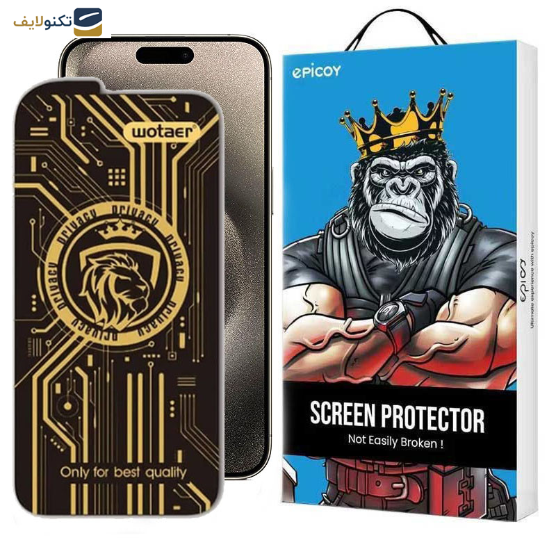محافظ صفحه نمایش حریم شخصی اپیکوی مدل Wotaer Privacy مناسب برای گوشی موبایل اپل  iPhone 15 Pro Max محافظ صفحه نمایش حریم شخصی اپیکوی مدل Wotaer Privacy مناسب برای گوشی موبایل اپل  iPhone 15 Pro Max