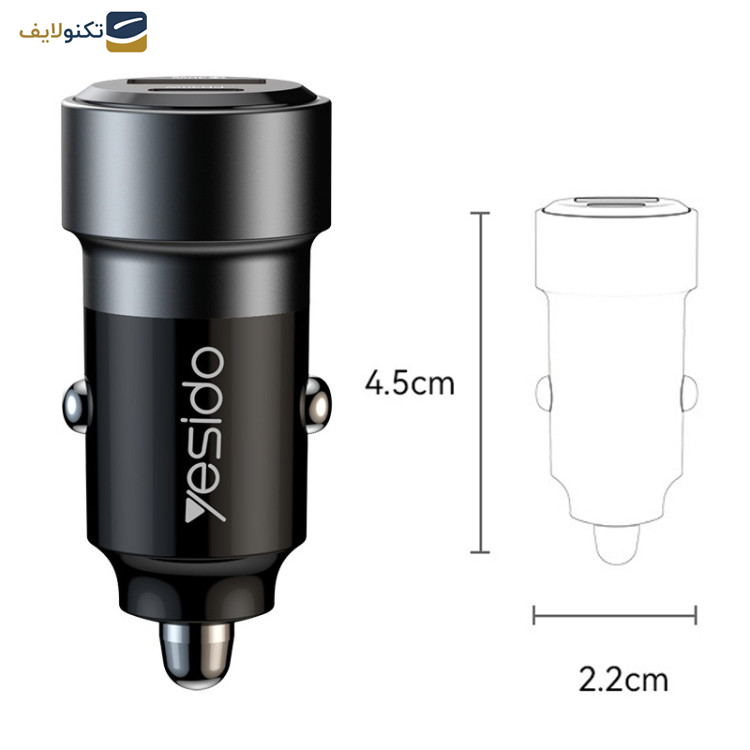 شارژر فندکی 60 وات یسیدو مدل Y54 به همراه کابل تبدیل لایتنینگ شارژر فندکی 60 وات یسیدو مدل Y54 به همراه کابل تبدیل لایتنینگ