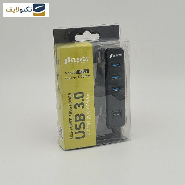 هاب 4 پورت USB 3.0 پورت ایلون مدل H302 هاب 4 پورت USB 3.0 پورت ایلون مدل H302