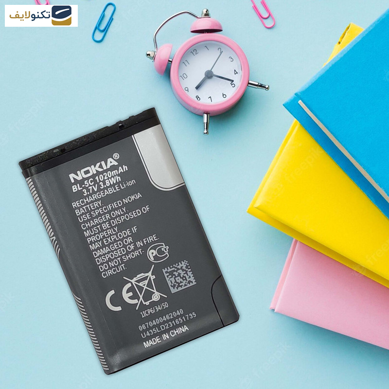 باتری موبایل نوکیا مدل BL-5C ظرفیت 1020 میلی آمپر ساعت مناسب برای گوشی موبایل نوکیا BL-5C باتری موبایل نوکیا مدل BL-5C ظرفیت 1020 میلی آمپر ساعت مناسب برای گوشی موبایل نوکیا BL-5C