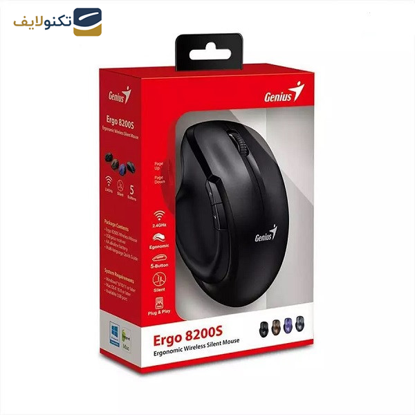 ماوس بی سیم جنیوس مدل  Ergo 8200S  ماوس بی سیم جنیوس مدل  Ergo 8200S