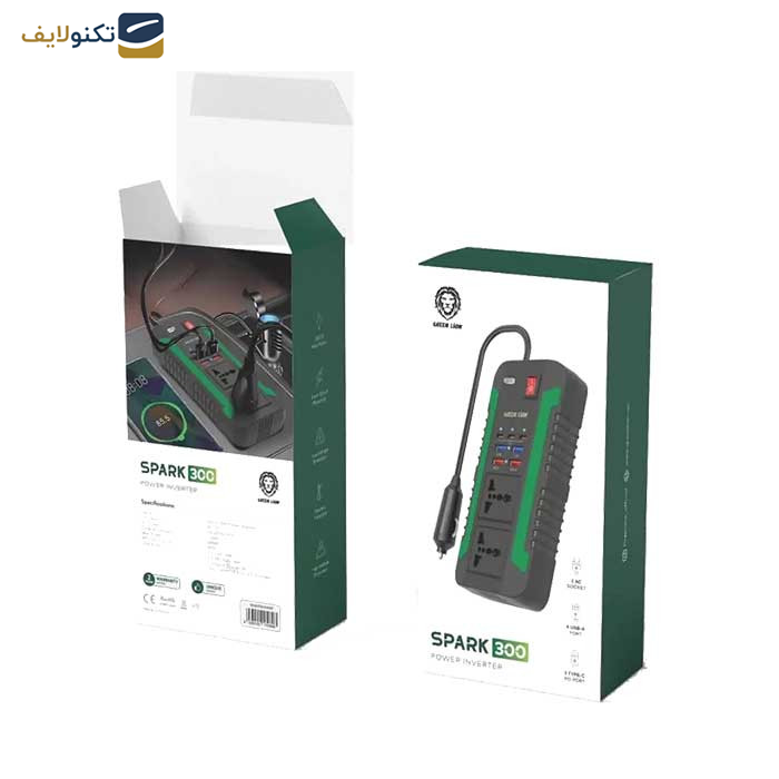 شارژر فندکی 300 وات گرین لاین مدل spark 300 شارژر فندکی 300 وات گرین لاین مدل spark 300