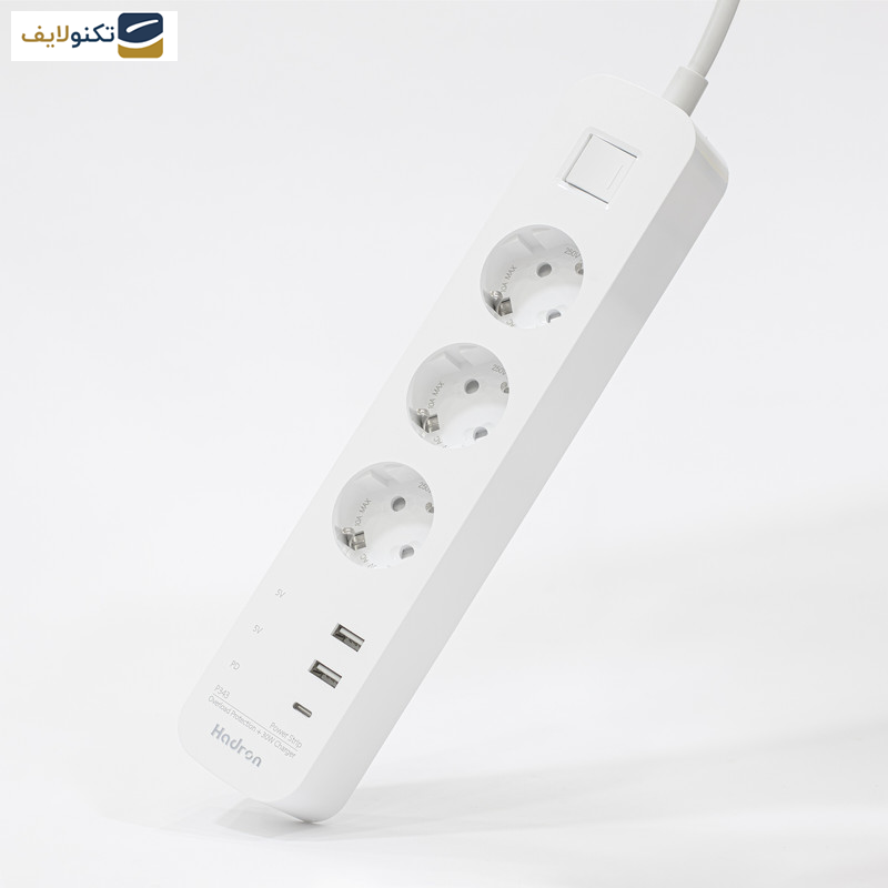 چندراهی برق هادرون مدل P343 مجهز به شارژر 30 وات چندراهی برق هادرون مدل P343 مجهز به شارژر 30 وات
