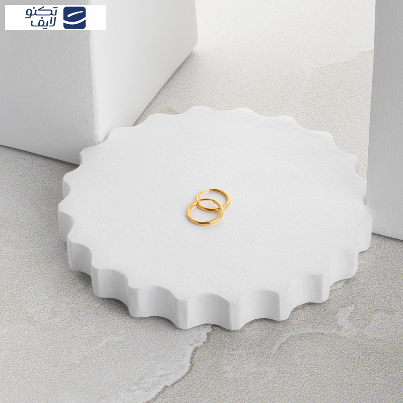 گوشواره حلقه ای طلا 18عیار کوچک  قطر 1 سانت گوشواره حلقه ای طلا 18عیار کوچک  قطر 1 سانت