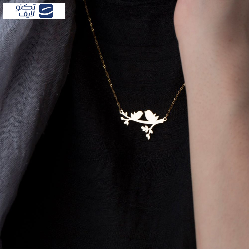 گردنبند طلا 18عیار زنانه طرح پرنده شاد و شاخه گردنبند طلا 18عیار زنانه طرح پرنده شاد و شاخه