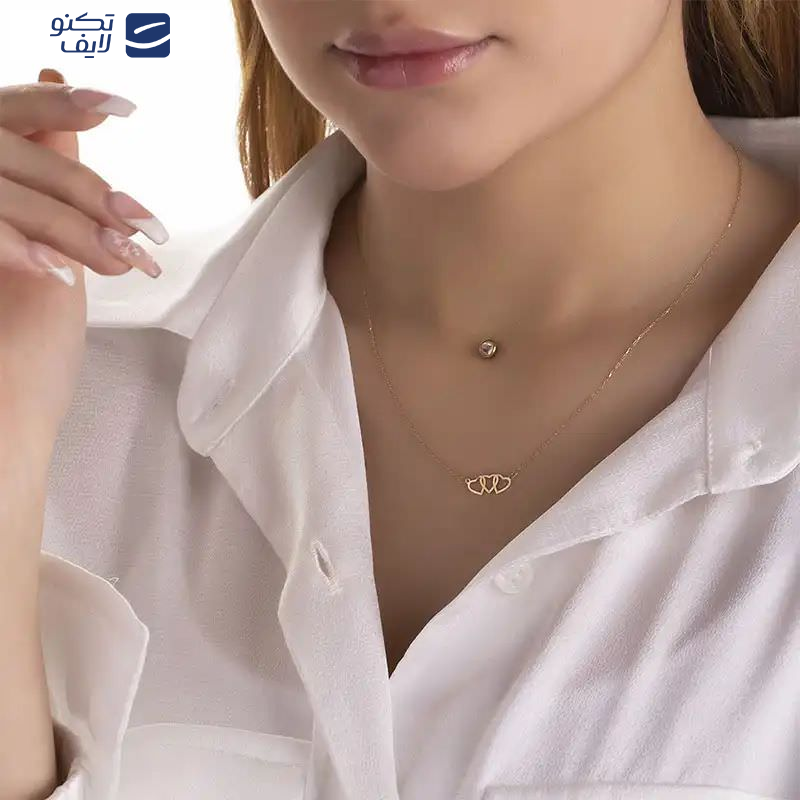 گردنبند طلا 18عیار  طرح سه قلب کج گردنبند طلا 18عیار  طرح سه قلب کج