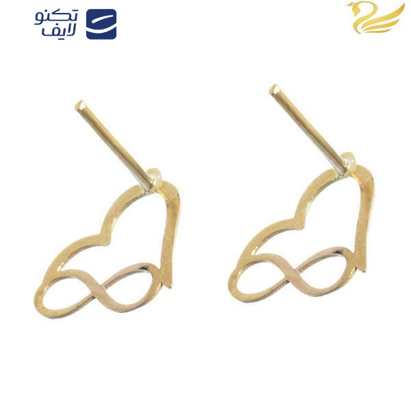 گوشواره طلا 18عیار  طرح قلب بینهایت گوشواره طلا 18عیار  طرح قلب بینهایت