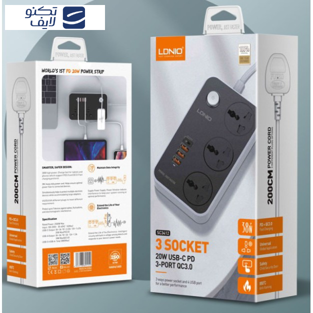 چندراهی برق الدینیو مدل SC-3412 چندراهی برق الدینیو مدل SC-3412