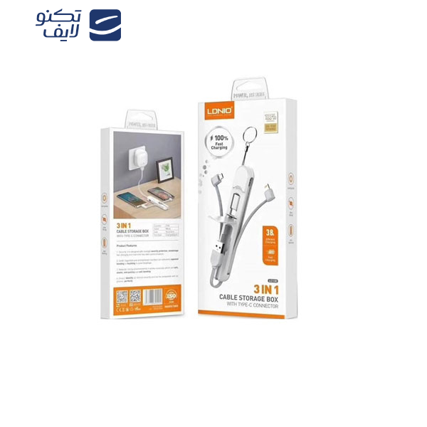 کابل تبدیل USB به USB-C/MicroUSB/لایتنینگ الدینیو مدل LC-130 طول 0.2 متر کابل تبدیل USB به USB-C/MicroUSB/لایتنینگ الدینیو مدل LC-130 طول 0.2 متر