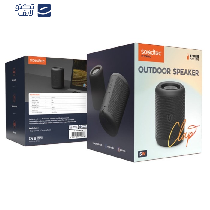 اسپیکر قابل حمل پرودو مدل Soundtec Clap PD-STWPBS اسپیکر قابل حمل پرودو مدل Soundtec Clap PD-STWPBS