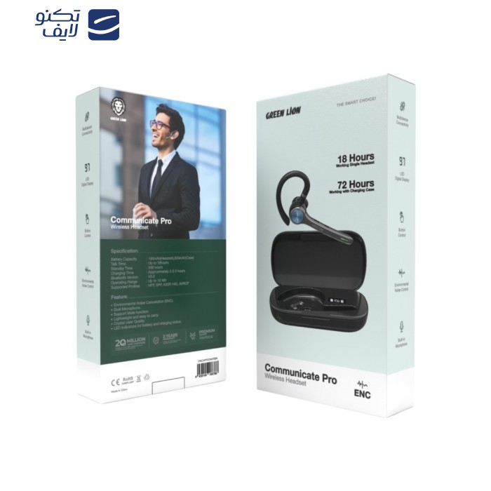 هندزفری بلوتوثی گرین لاین مدل Green lion Communicate Pro Wireless Headset هندزفری بلوتوثی گرین لاین مدل Green lion Communicate Pro Wireless Headset