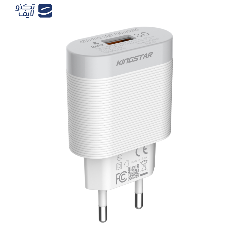شارژر دیواری 18 وات کینگ استار مدل KW188Q به همراه کابل USB-C شارژر دیواری 18 وات کینگ استار مدل KW188Q به همراه کابل USB-C