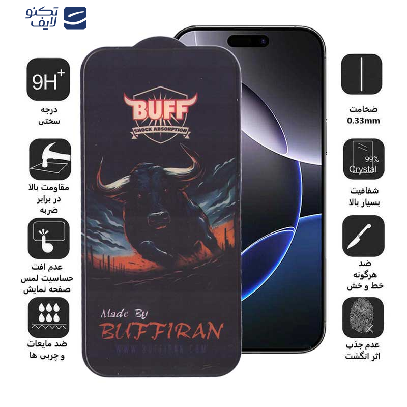 محافظ صفحه نمایش بوف مدل BullRun Crystal Pro-G مناسب برای گوشی موبایل اپل iPhone 16 Pro Max محافظ صفحه نمایش بوف مدل BullRun Crystal Pro-G مناسب برای گوشی موبایل اپل iPhone 16 Pro Max