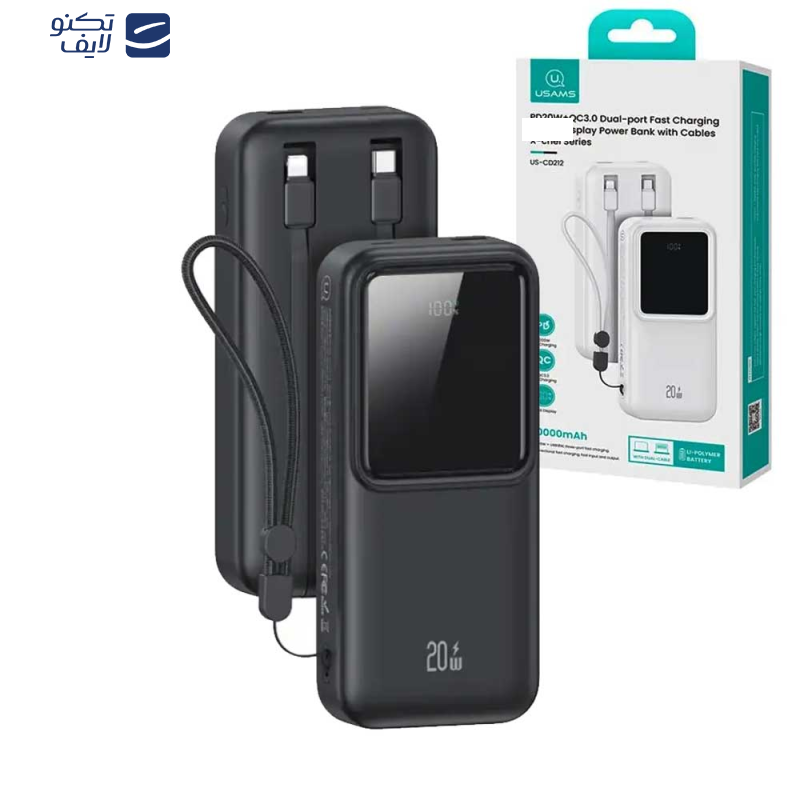 پاوربانک یوسمز مدل CD212-20W ظرفیت 20000 میلی آمپر پاوربانک یوسمز مدل CD212-20W ظرفیت 20000 میلی آمپر