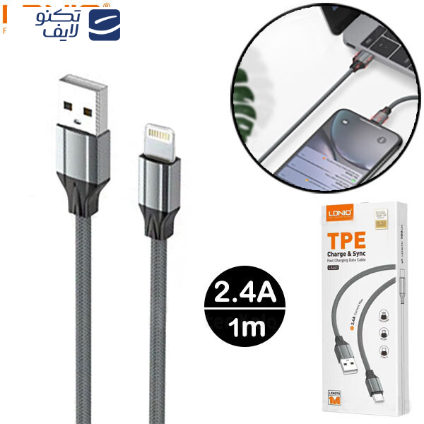 کابل تبدیل USB به لایتنینگ الدینیو مدل LS441 01pr طول 1 متر  کابل تبدیل USB به لایتنینگ الدینیو مدل LS441 01pr طول 1 متر