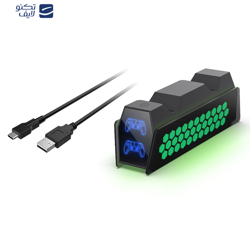 پایه شارژر RGB دسته پلی استیشن 5 دابی مدل DOBE TP5 3571 پایه شارژر RGB دسته پلی استیشن 5 دابی مدل DOBE TP5 3571
