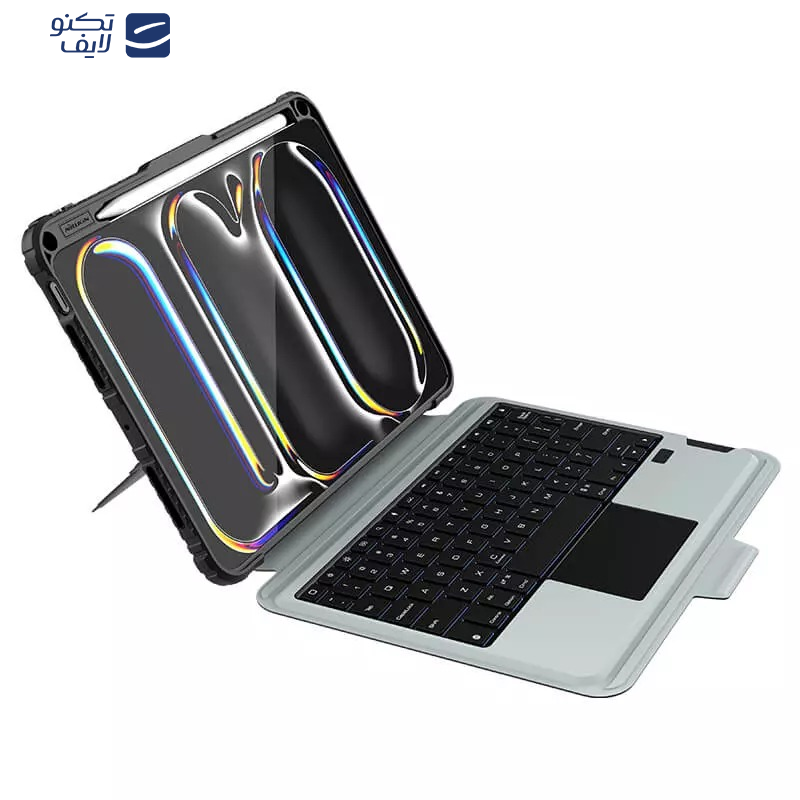 کیف کلاسوری کیبورددار نیلکین مدل Bumper Combo Backlit Keyboard مناسب برای تبلت اپل  iPad Pro 11 2024 کیف کلاسوری کیبورددار نیلکین مدل Bumper Combo Backlit Keyboard مناسب برای تبلت اپل  iPad Pro 11 2024