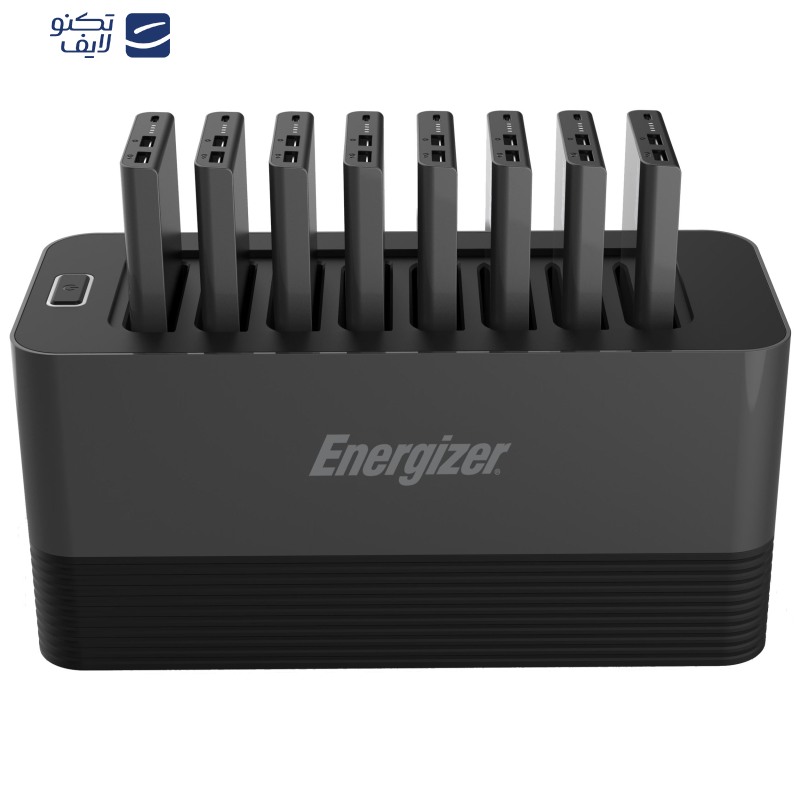 پاوربانک انرجایزر مدل PS80000 ظرفیت 80000 میلی آمپر مجموعه 8 عددی به همراه پایه شارژ پاوربانک انرجایزر مدل PS80000 ظرفیت 80000 میلی آمپر مجموعه 8 عددی به همراه پایه شارژ