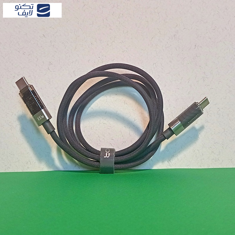 کابل USB-C توکی مدل 100W TQ-X38C2 طول 1 متر کابل USB-C توکی مدل 100W TQ-X38C2 طول 1 متر