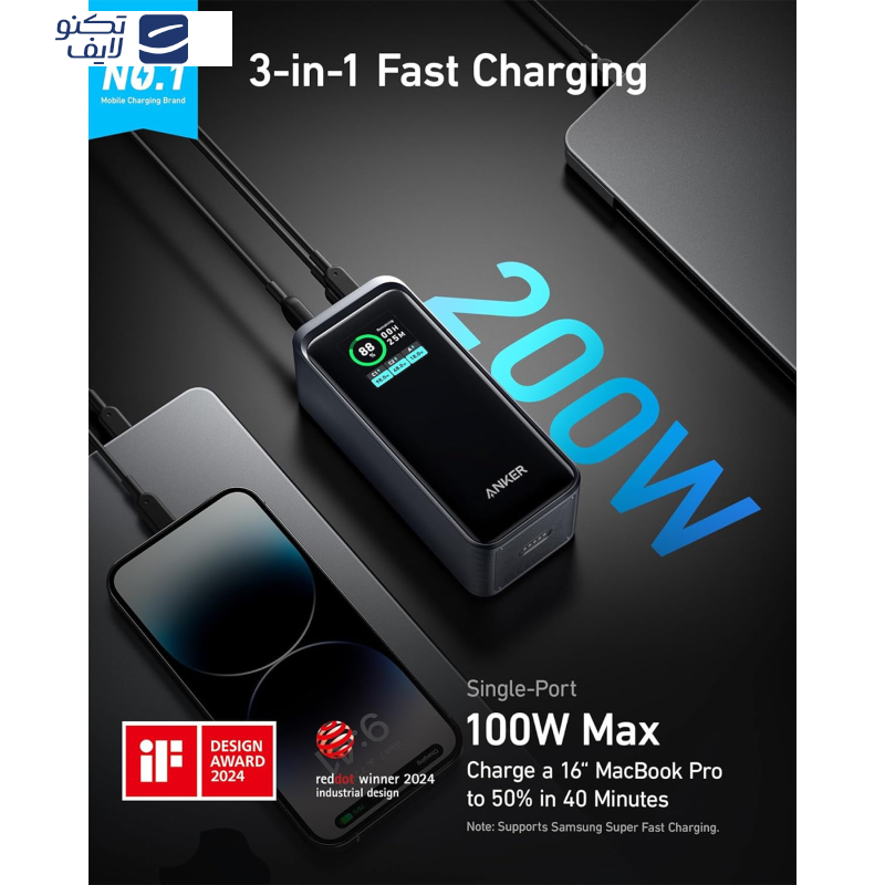 پاوربانک انکر مدل A1336 ظرفیت 20000 میلی آمپر ساعت پاوربانک انکر مدل A1336 ظرفیت 20000 میلی آمپر ساعت