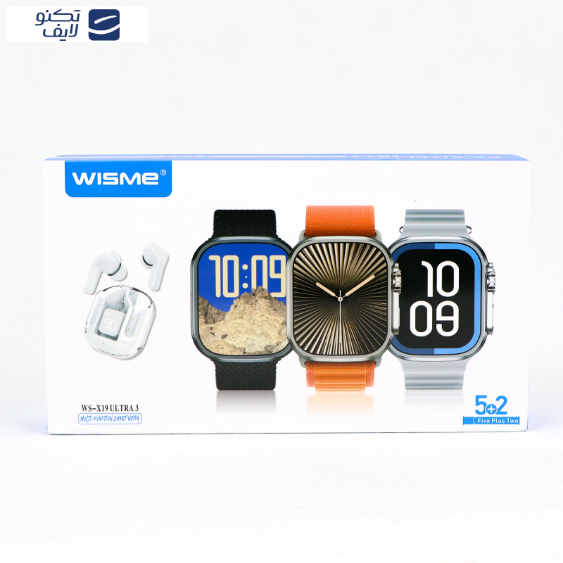 ساعت هوشمند ویسمی مدل WS-X19 Ultra 3 به همراه هدفون بلوتوثی  ساعت هوشمند ویسمی مدل WS-X19 Ultra 3 به همراه هدفون بلوتوثی
