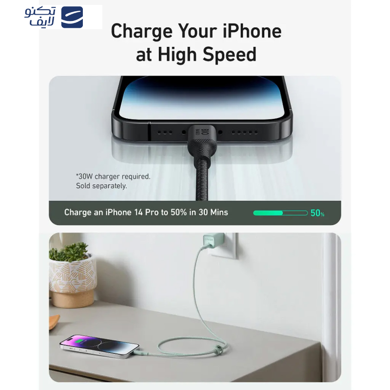 کابل تبدیل USB Type-C به لایتنینگ مدل A80B5 طول 0.9 متر کابل تبدیل USB Type-C به لایتنینگ مدل A80B5 طول 0.9 متر