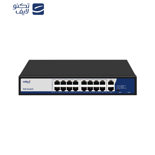 سوئیچ 16 پورت PoE اچ آر یو آی مدل HR902-AF-162G-300 سوئیچ 16 پورت PoE اچ آر یو آی مدل HR902-AF-162G-300