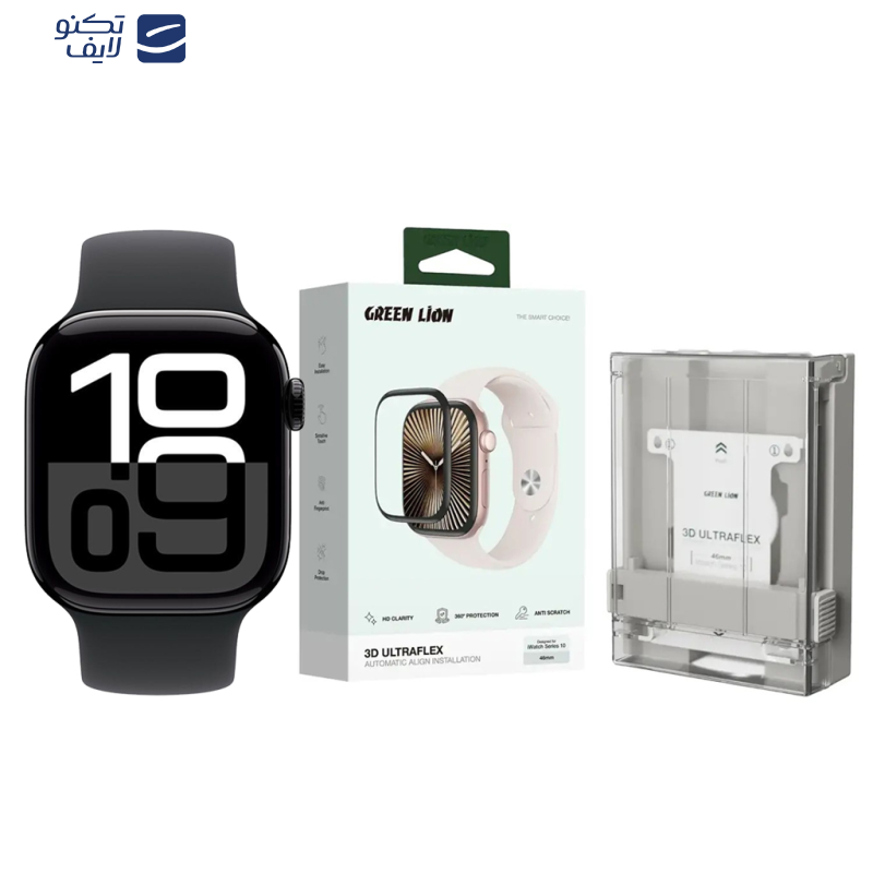 محافظ صفحه نمایش گرین لاین مدل 3D UltraFlex مناسب برای اپل واچ سری 10 سایز 42 میلی متری  محافظ صفحه نمایش گرین لاین مدل 3D UltraFlex مناسب برای اپل واچ سری 10 سایز 42 میلی متری