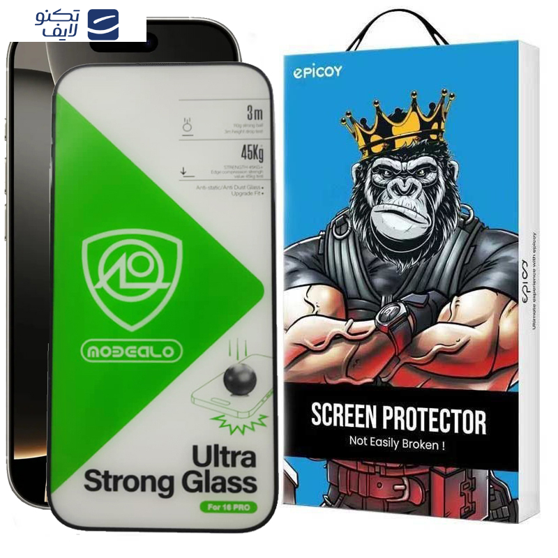 محافظ صفحه نمایش اپیکوی مدل Ultra Strong Glass مناسب برای گوشی موبایل اپل iPhone 16 Pro محافظ صفحه نمایش اپیکوی مدل Ultra Strong Glass مناسب برای گوشی موبایل اپل iPhone 16 Pro