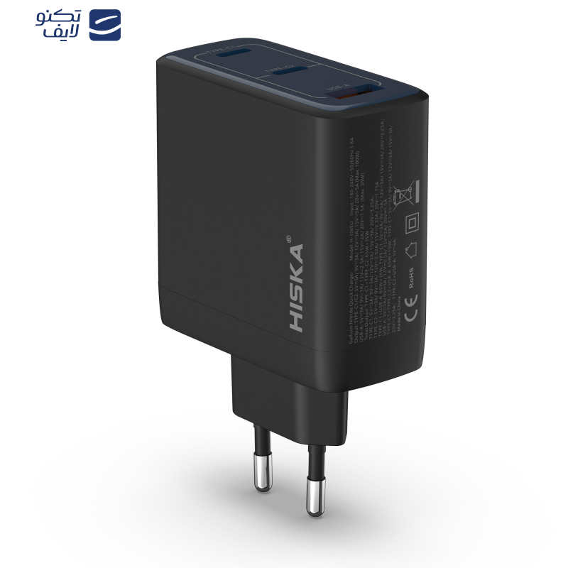 شارژر دیواری 100 وات هیسکا مدل H-156EU شارژر دیواری 100 وات هیسکا مدل H-156EU