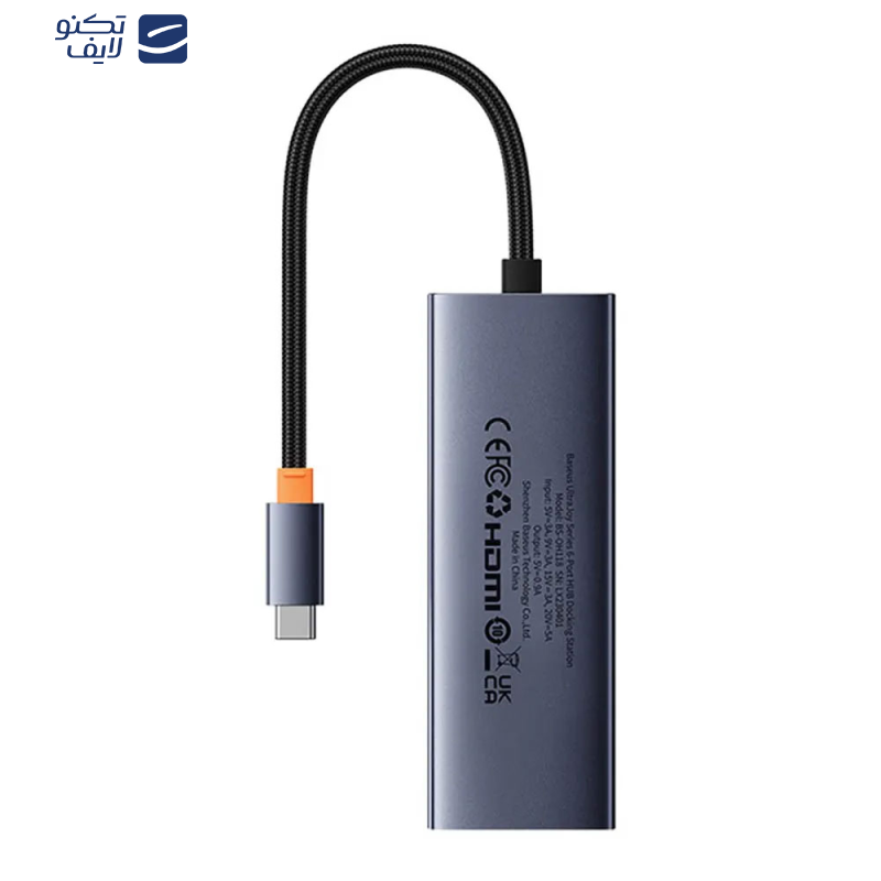 هاب 6 پورت USB-C باسئوس مدل BS-OH118 هاب 6 پورت USB-C باسئوس مدل BS-OH118